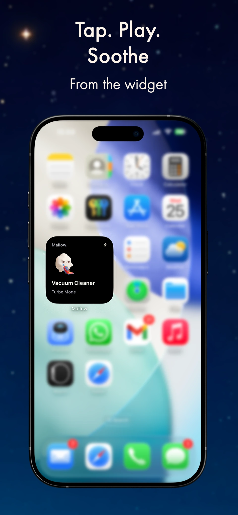 Mallow iPhone widget for instant access to a soothing sound for baby